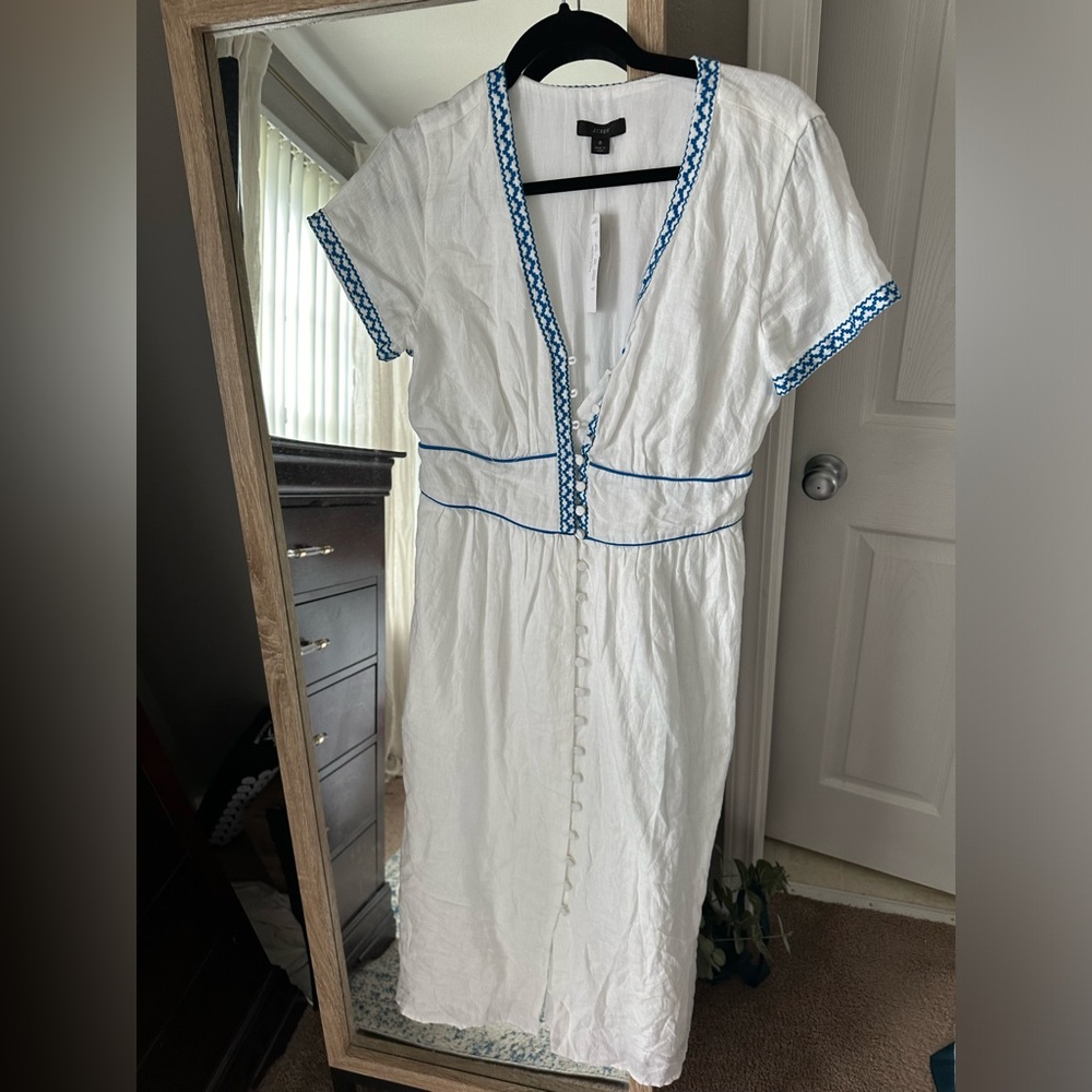 NWT JCrew Blue and White dress